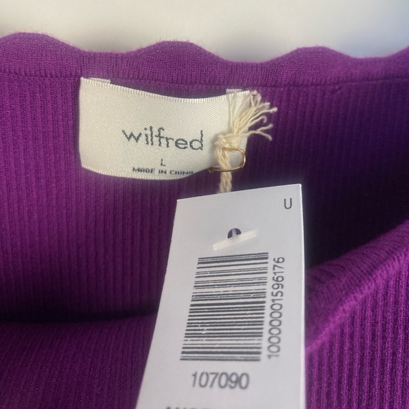 NWT Wilfred Angelique Dress Knit square-neck mini dress Purple Large - Picture 11 of 16